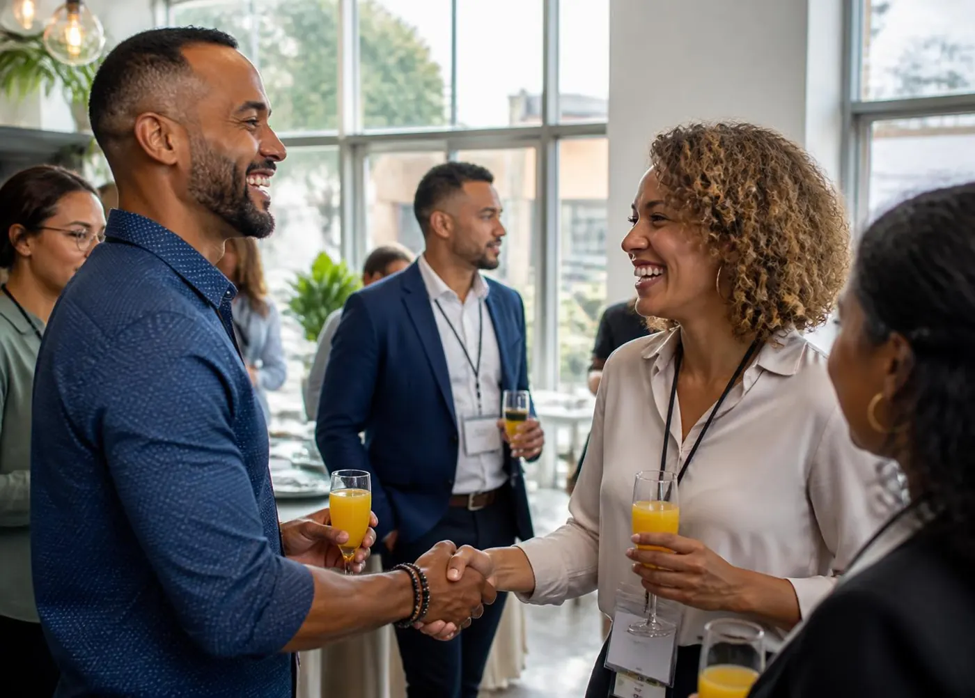Entrepreneurs networking over brunch at a Self-Made Houston Experience event